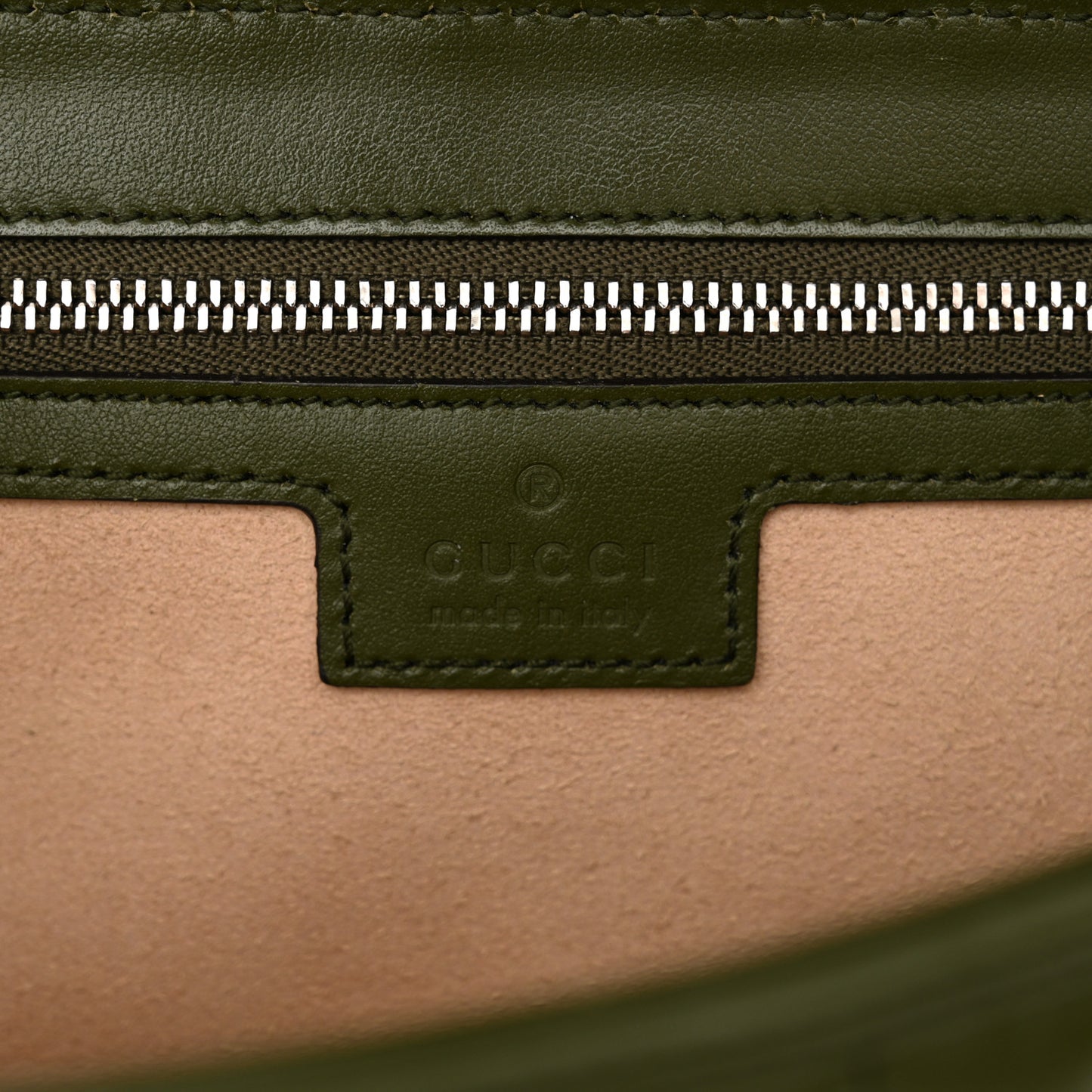 Calfskin Matelasse Aria Small GG Marmont Shoulder Bag Military Wood