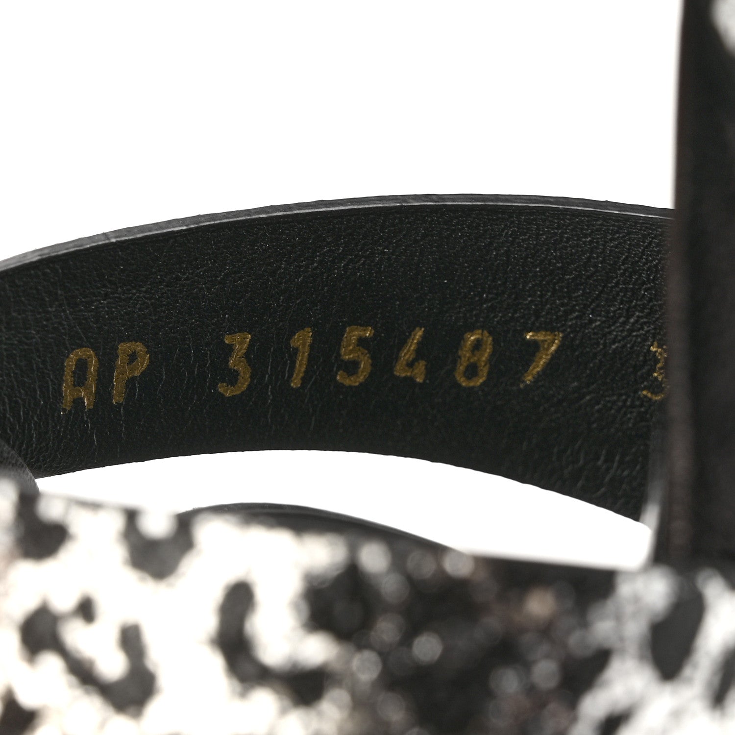 Saint Laurent Metallic Calfskin Leopard Print Tribute 105 Platform Sandals 38  Black Silver 9 of 12