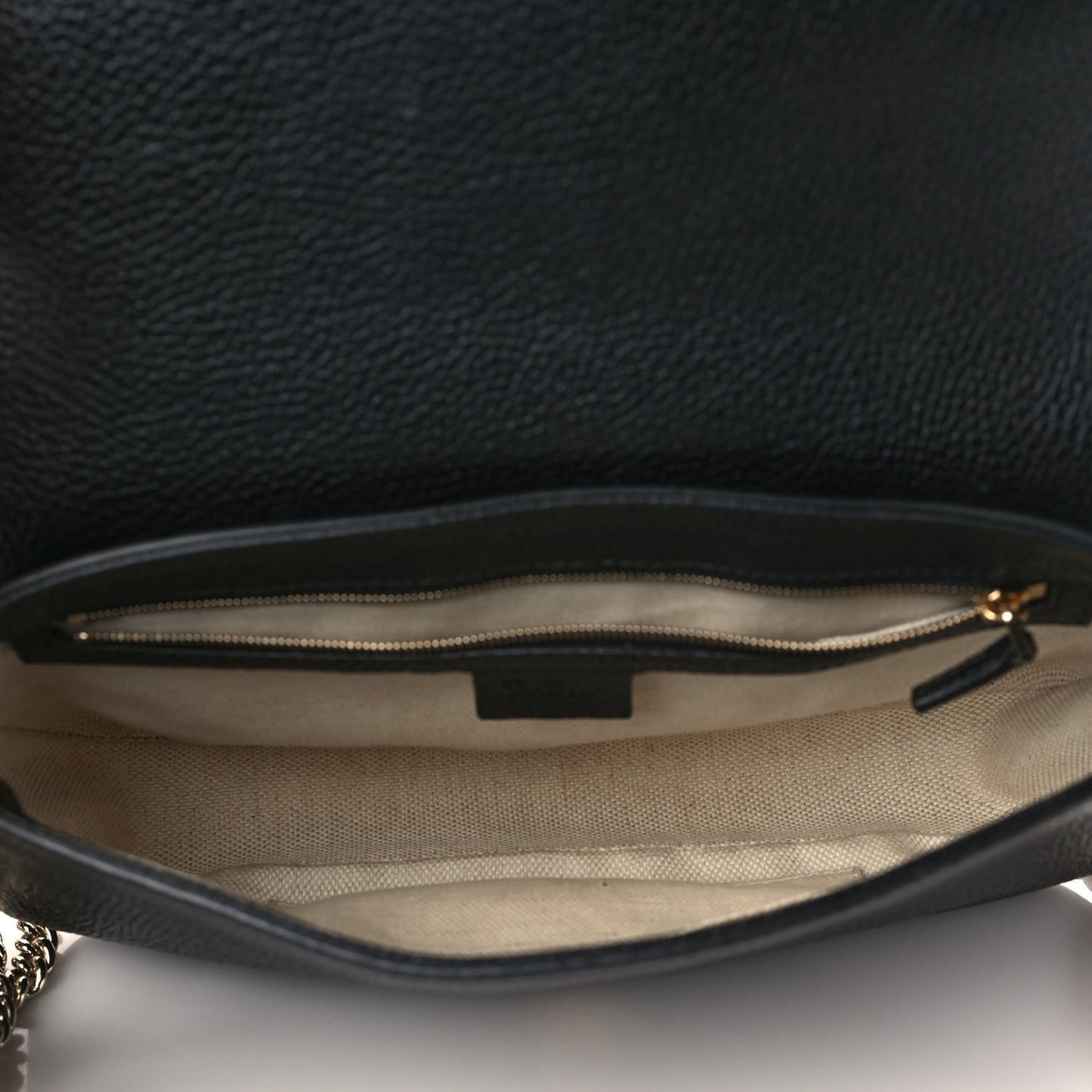 Pebbled Calfskin Medium Soho Flap Crossbody Black