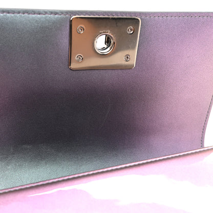 Chanel Iridescent Patent Calfskin PVC Quilted Small Boy Flap Light Purple 11 of 14