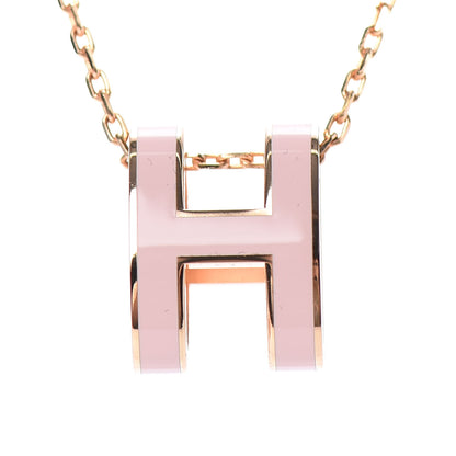 Hermes Lacquered Rose Gold Pop H Pendant Necklace Rose Dragee 4 of 6