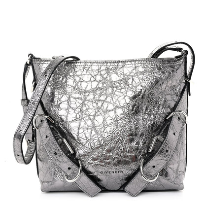 Givenchy Metallic Calfskin Small Voyou Bag Silver 1 of 10
