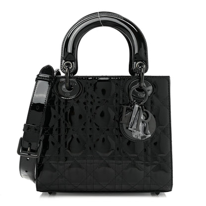 Christian Dior Ultraglossy Patent Cannage Small Lady Dior Black 1 of 10