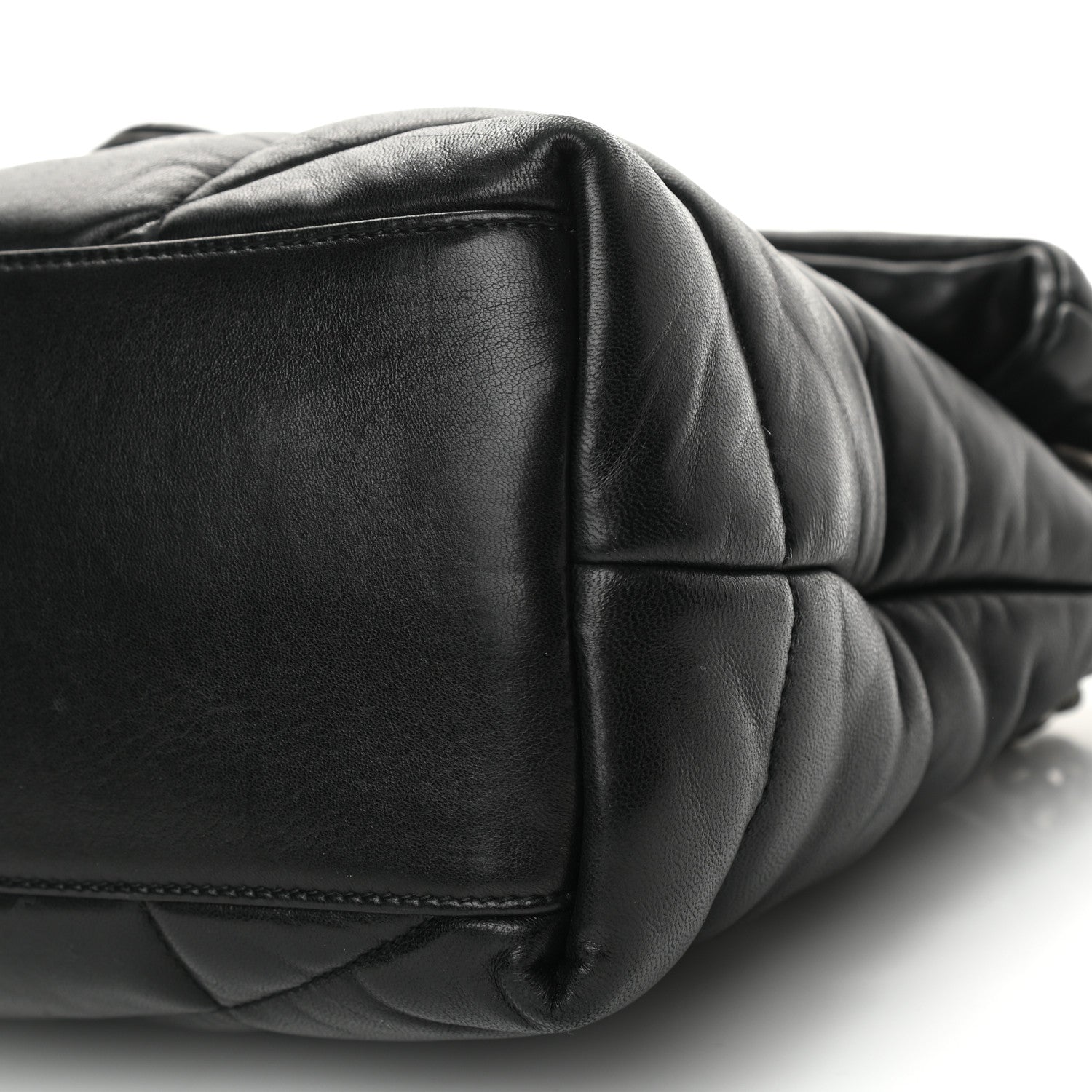 Saint Laurent Lambskin Quilted Medium Loulou Puffer Monogram Chain Satchel Black 9 of 9