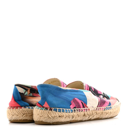 Chanel Fabric Patent CC Espadrilles 38 Multicolor Black 5 of 9