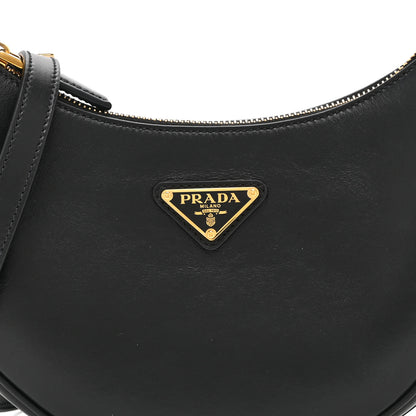 Prada Soft Calfskin Arque Shoulder Bag Black 8 of 10