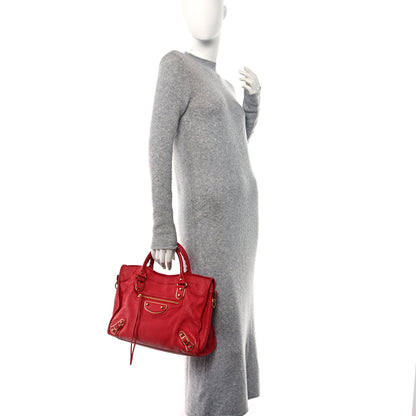 Balenciaga Chevre Gold Metallic Edge Hardware City Rouge Grenade 2 of 18