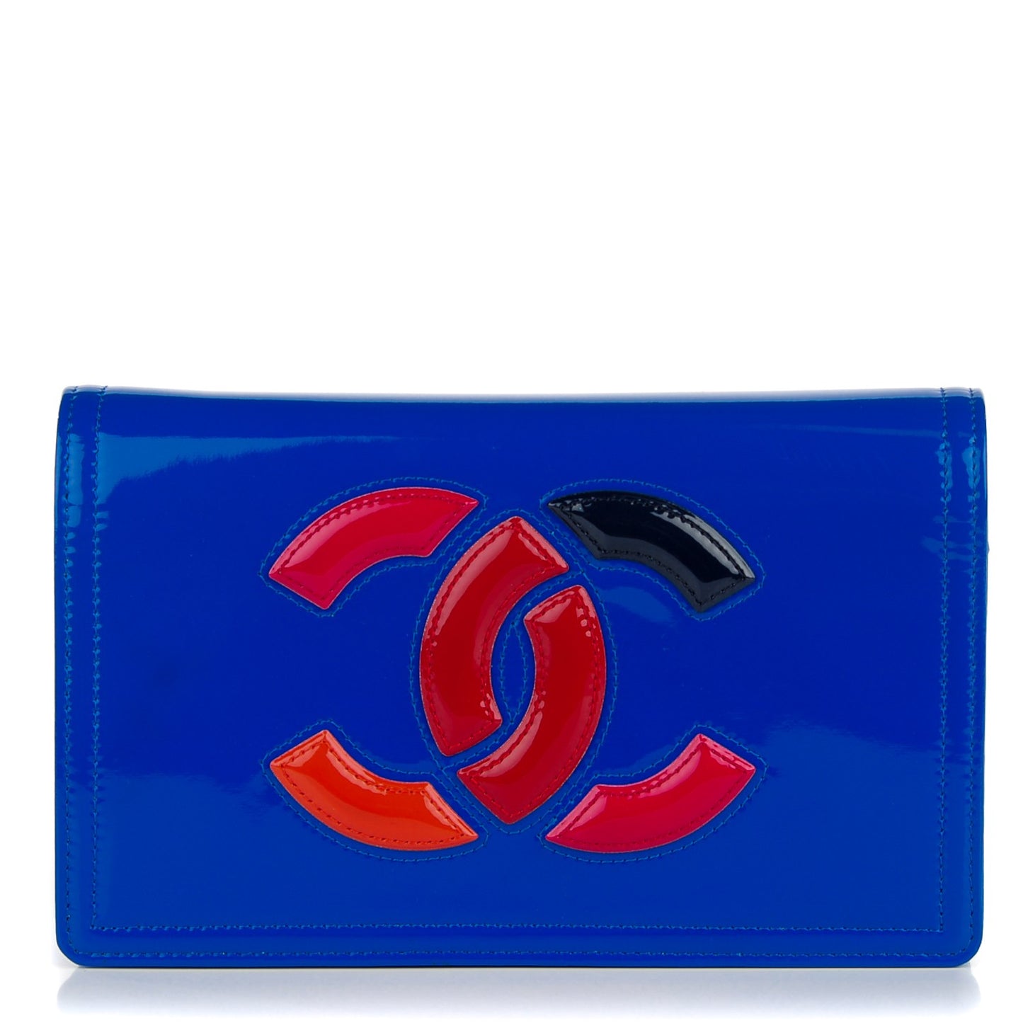 Vinyl Lipstick Wallet On Chain WOC Blue