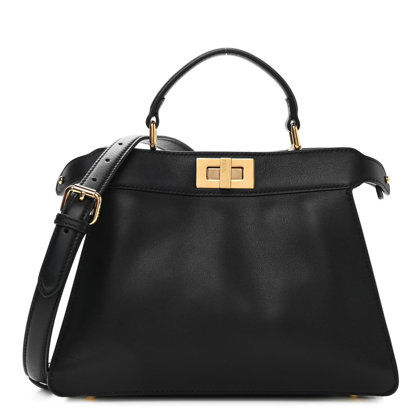 Vitello Seta Nappa Bi-Color Small Peekaboo I SEE U Satchel Black Light Rose Tortora