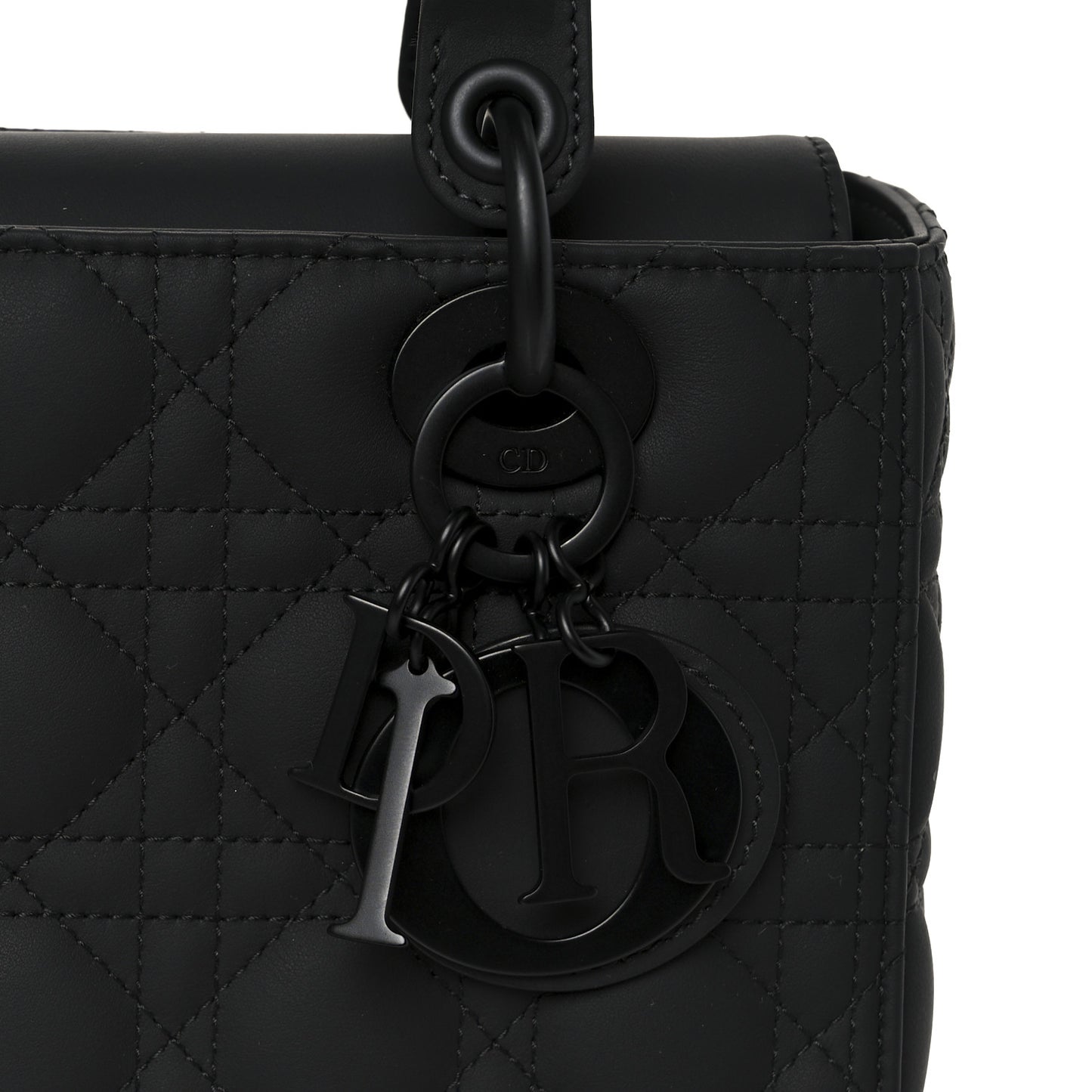 Ultra Matte Calfskin Cannage Medium Lady Dior Black