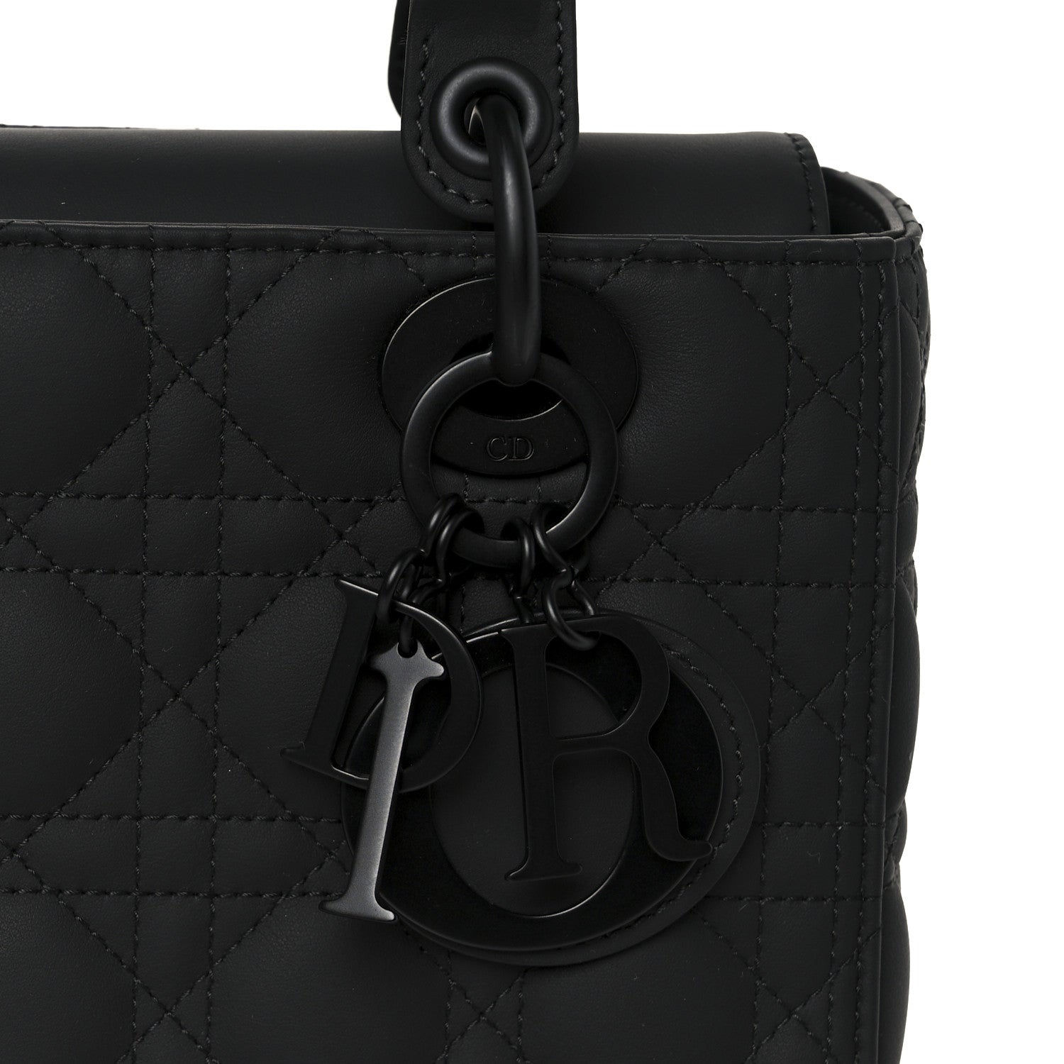Christian Dior Ultra Matte Calfskin Cannage Medium Lady Dior Black 8 of 10