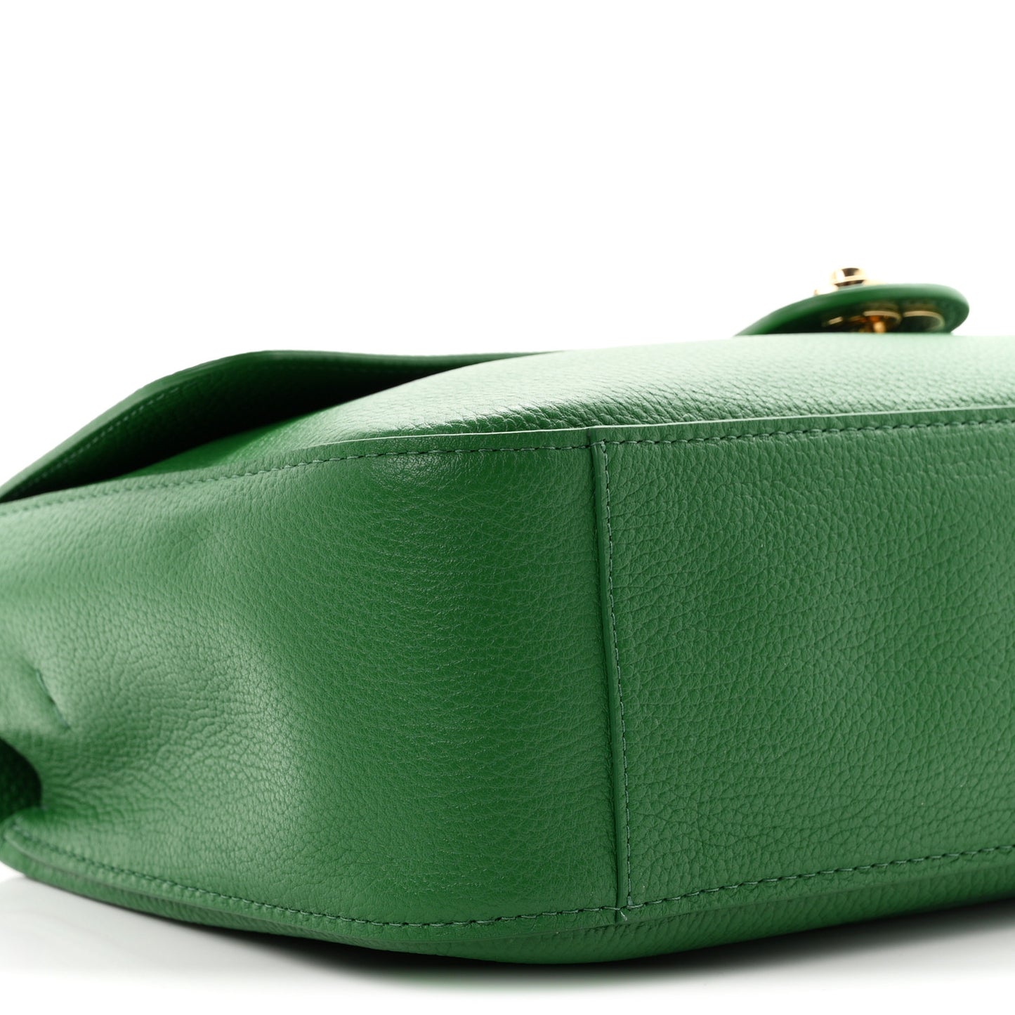 Grained Calfskin Small Souplissimo Maxi Flap Green