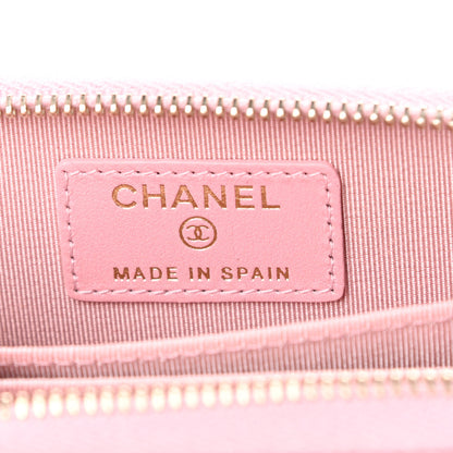 Chanel Iridescent Caviar Quilted Zip Coin Purse Pink 4 of 7