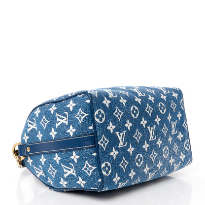 Louis Vuitton Monogram Jacquard Denim Speedy Bandouliere 25 Bleu 4 of 12