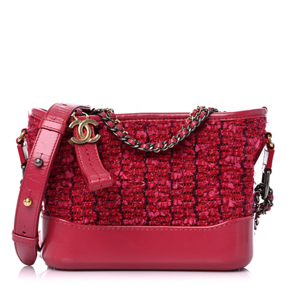 Chanel Tweed Calfskin Small Gabrielle Hobo Pink 1 of 16