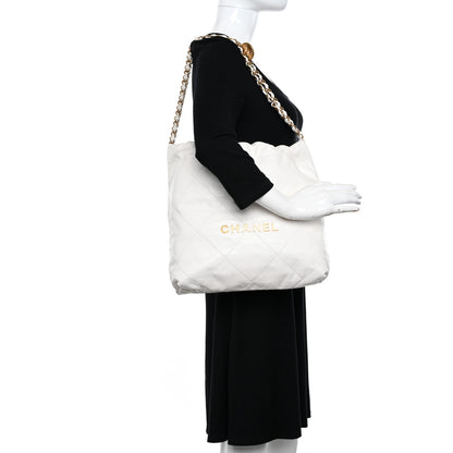 Chanel Shiny Calfskin Quilted Small Chanel 22 White 2 of 12