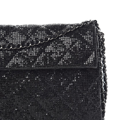 Chanel Iridescent Vinyl Quilted Clutch With Chain Black 10 of 10