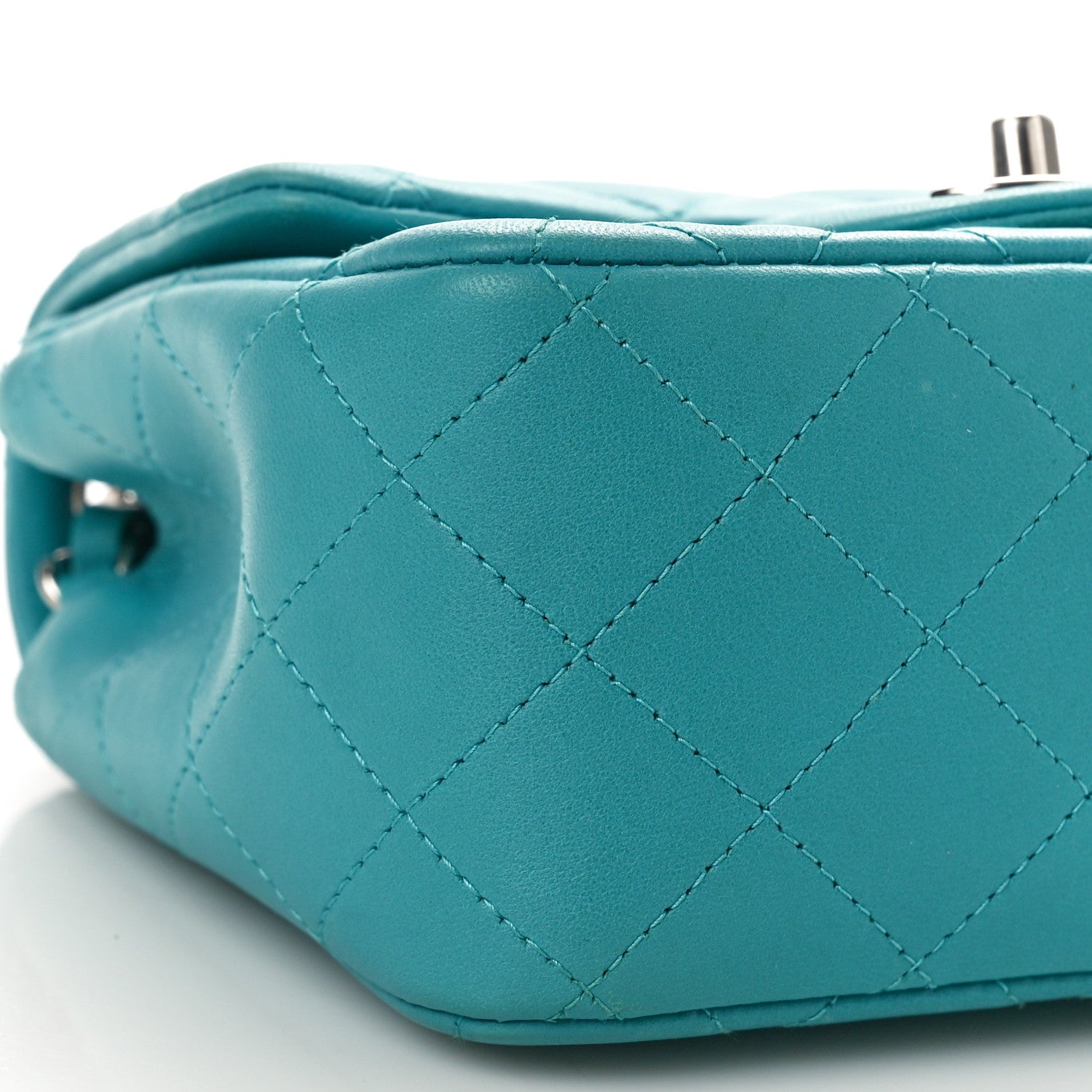 Chanel Lambskin Quilted Mini Square Flap Blue 9 of 10