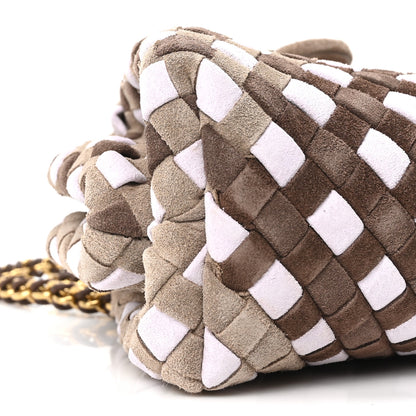 Bottega Veneta Suede Intrecciato Small The Lauren 1980 Clutch With Chain Praline Musk Washed Brownie 8 of 10