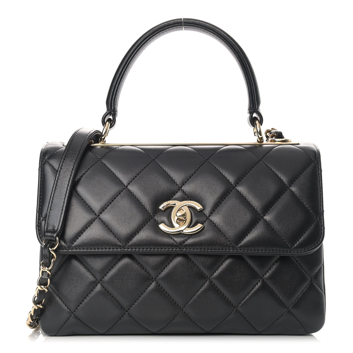 Chanel Lambskin Quilted Small Trendy CC Dual Handle Flap Bag Black 1 of 14