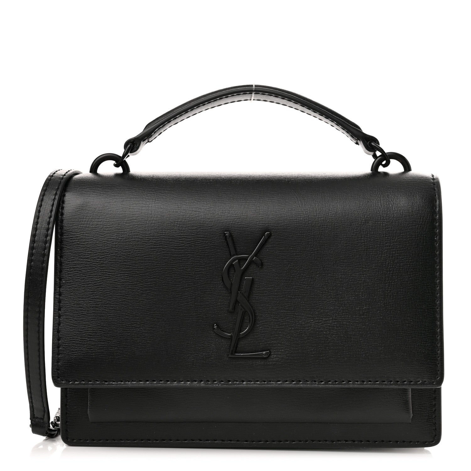 Saint Laurent Calfskin Monogram Sunset Chain Wallet Black 1 of 18