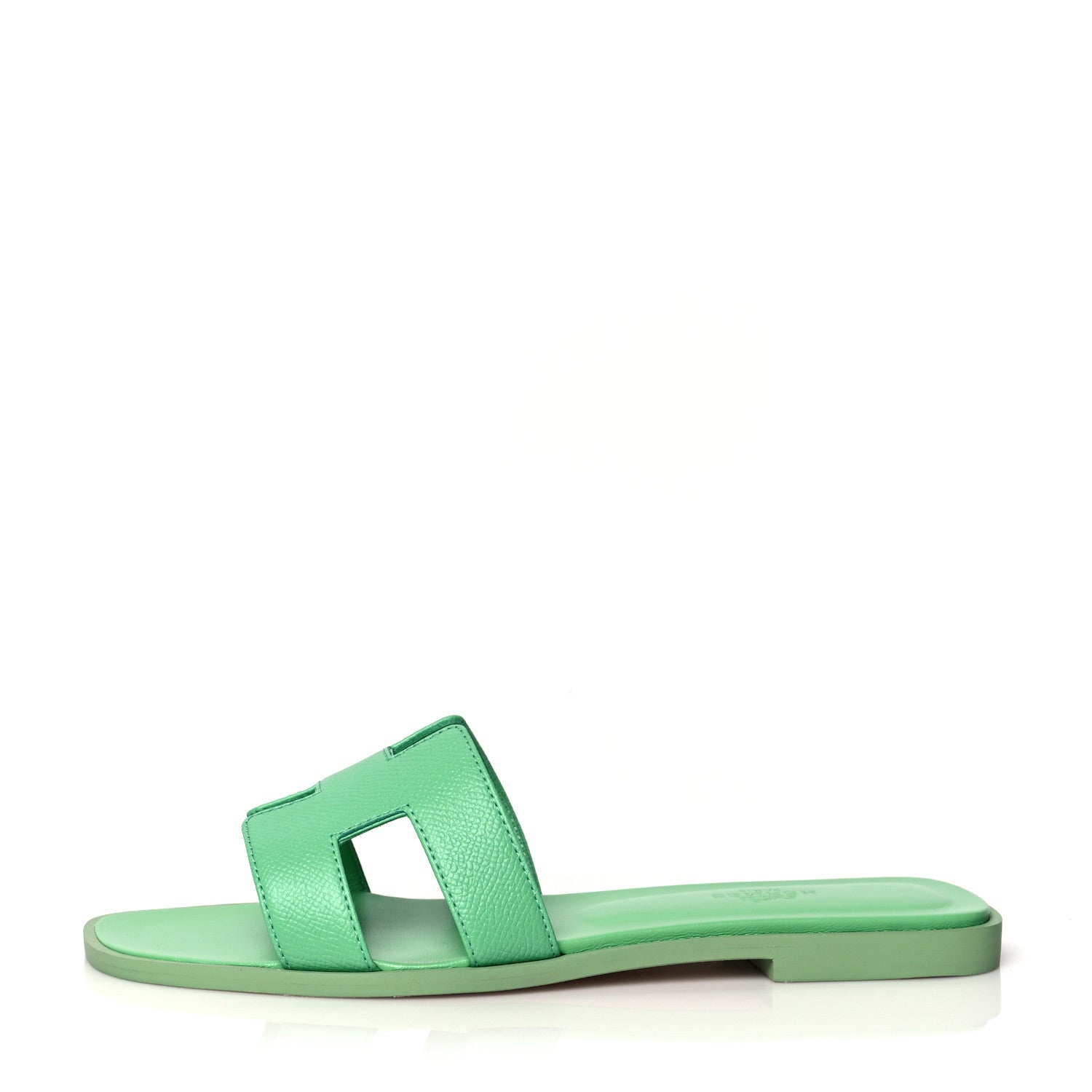 Hermes Epsom Oran Sandals 38 Vert Pomme 1 of 8