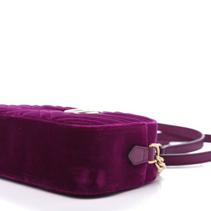 Gucci Velvet Matelasse Small GG Marmont Chain Shoulder Bag Fuchsia Violet Cyclamen 7 of 11