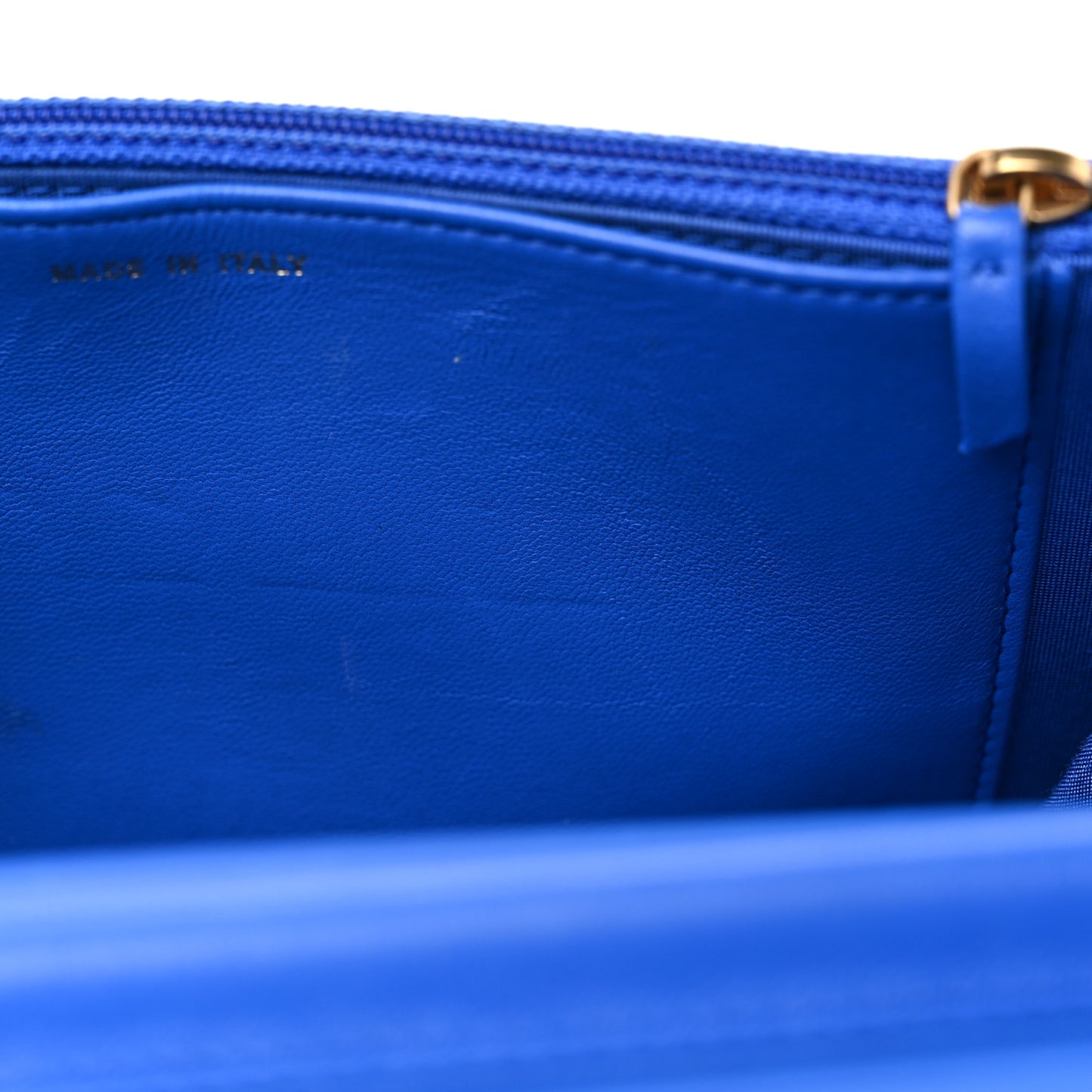 Lambskin Quilted Boy Wallet On Chain WOC Blue