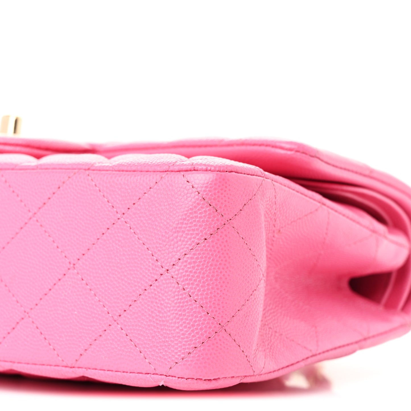Caviar Quilted Medium Double Flap Pink