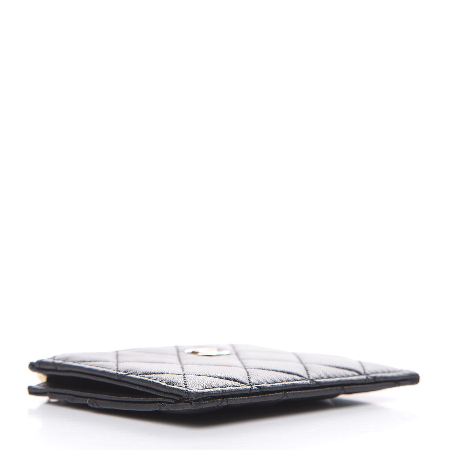 Chanel Lambskin Quilted Zip Card Holder Black 4 of 10