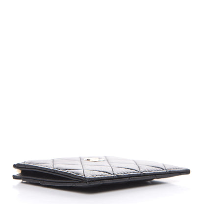 Chanel Lambskin Quilted Zip Card Holder Black 4 of 10