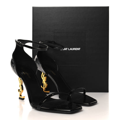 Saint Laurent Patent Calfskin Opyum 85 Sandals 39.5 Black 10 of 10