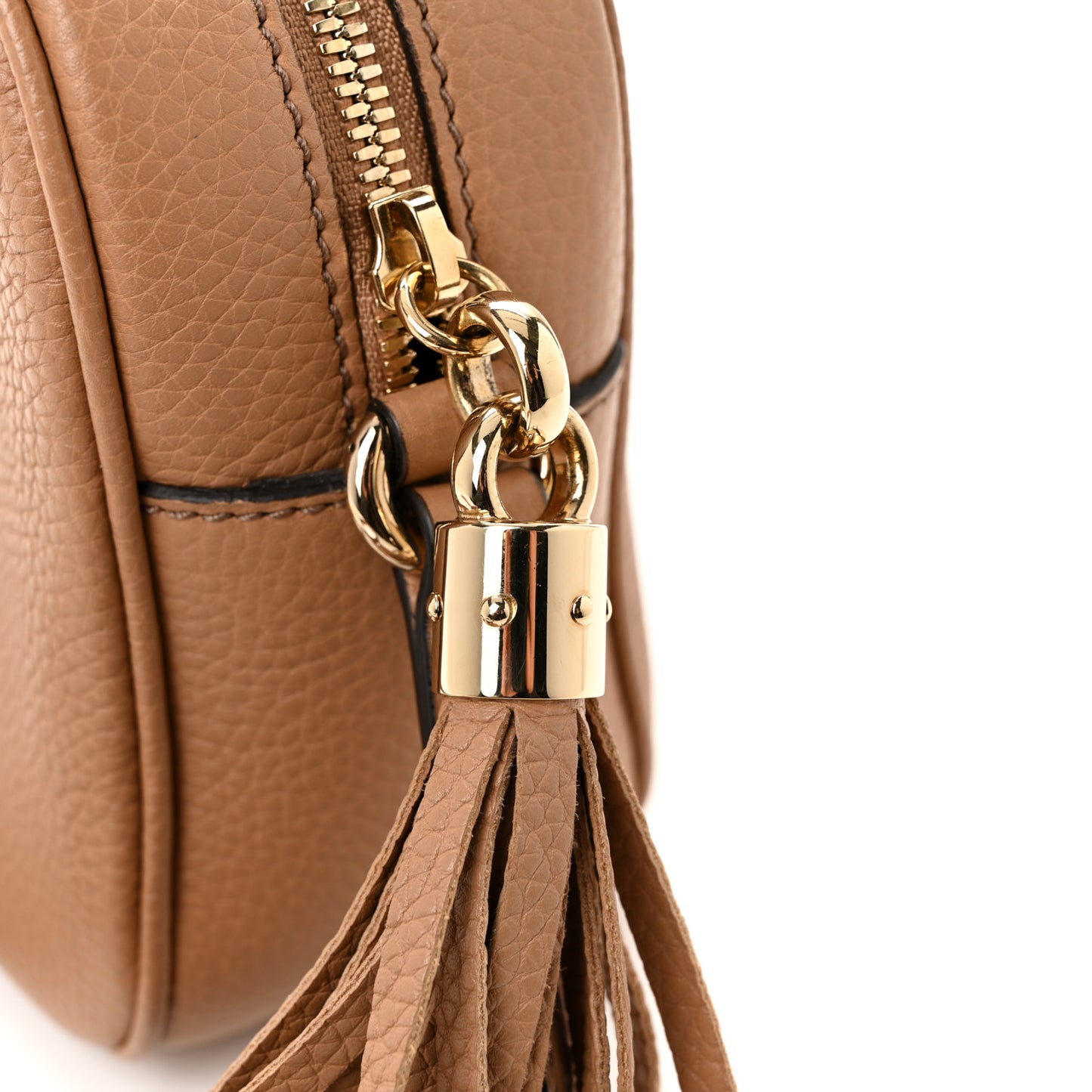 Pebbled Calfskin Small Soho Disco Bag Camelia