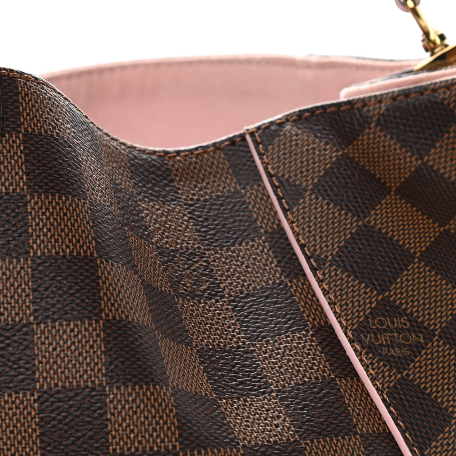 Louis Vuitton Damier Ebene Caissa Hobo Rose Ballerine 13 of 13