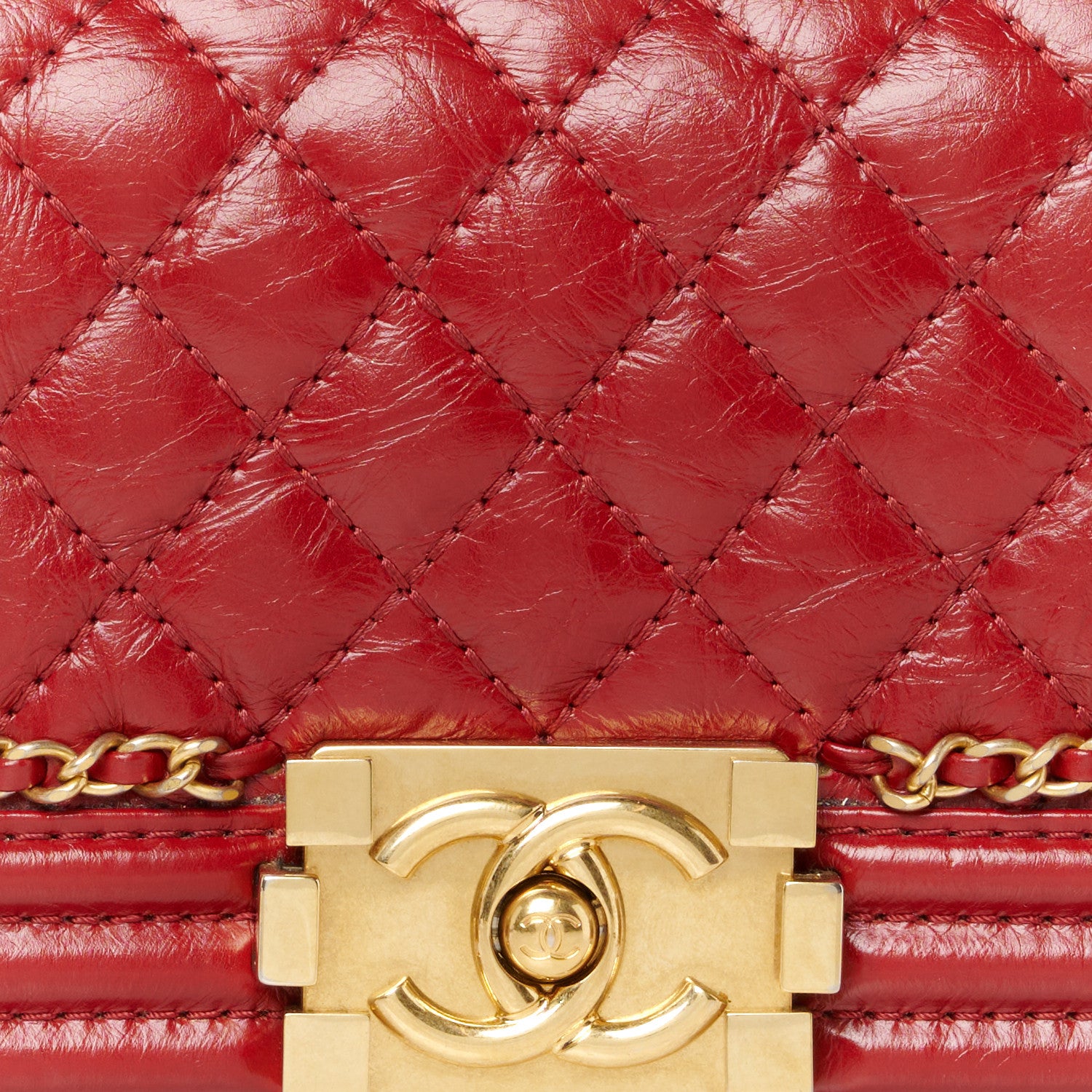 Chanel Aged Calfskin Quilted Small Jacket Boy Flap Red 8 of 10