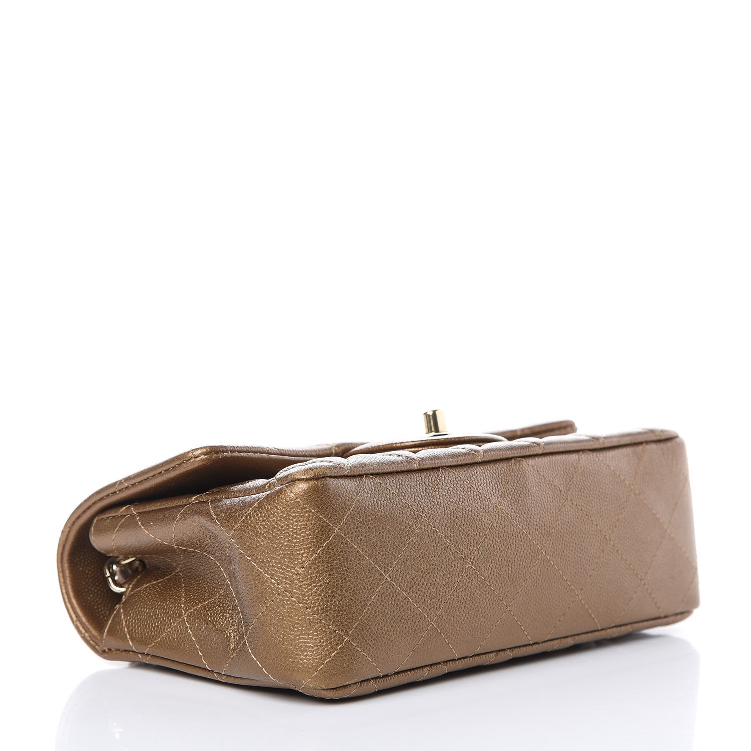 Chanel Metallic Caviar Quilted Mini Rectangular Flap Bronze 4 of 14