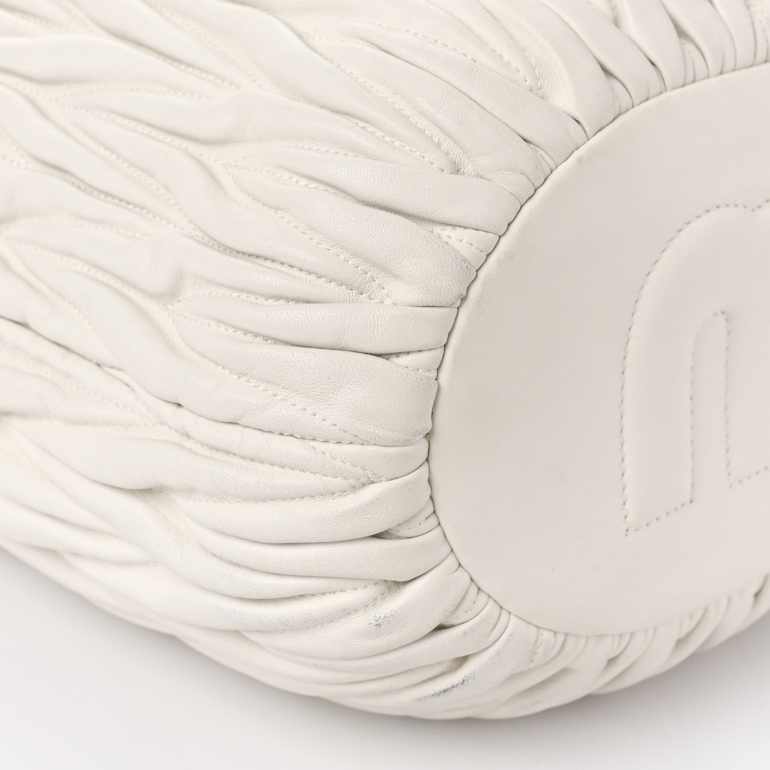Miu Miu Nappa Matelasse Small Bucket Bag White 7 of 13
