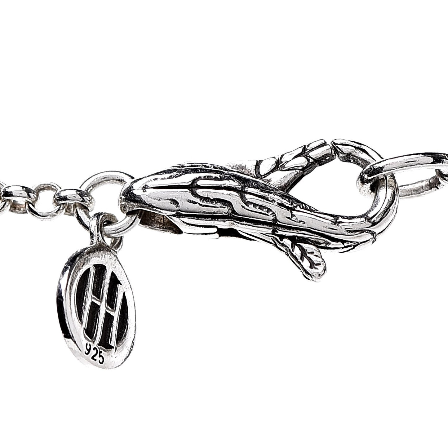 Sterling Silver Black Blue Sapphire Naga Round Pendant Necklace