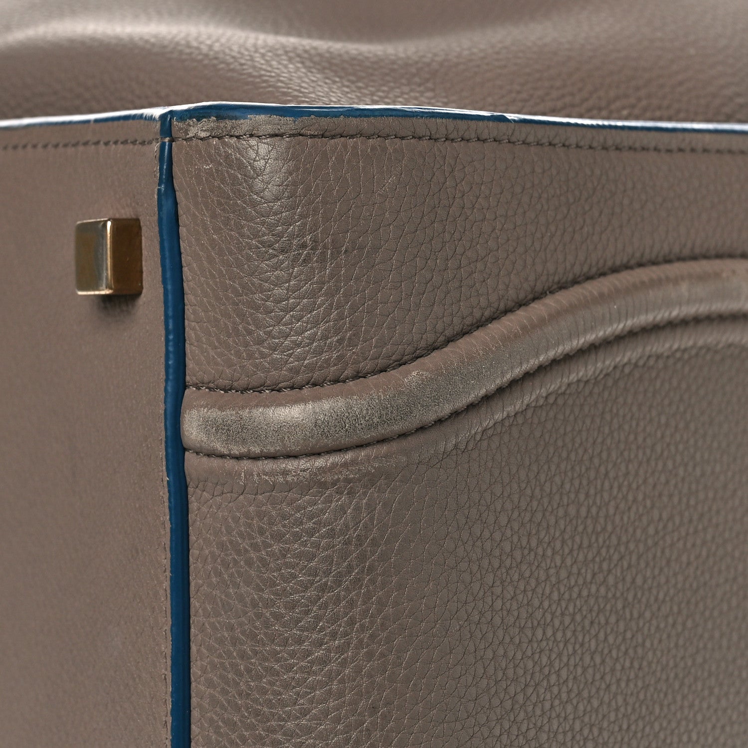 Celine Baby Grained Medium Phantom Luggage Taupe Blue Trim 11 of 14