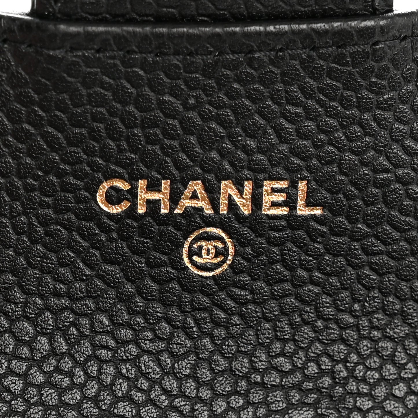 Caviar Quilted Flap Card Holder Wallet Black