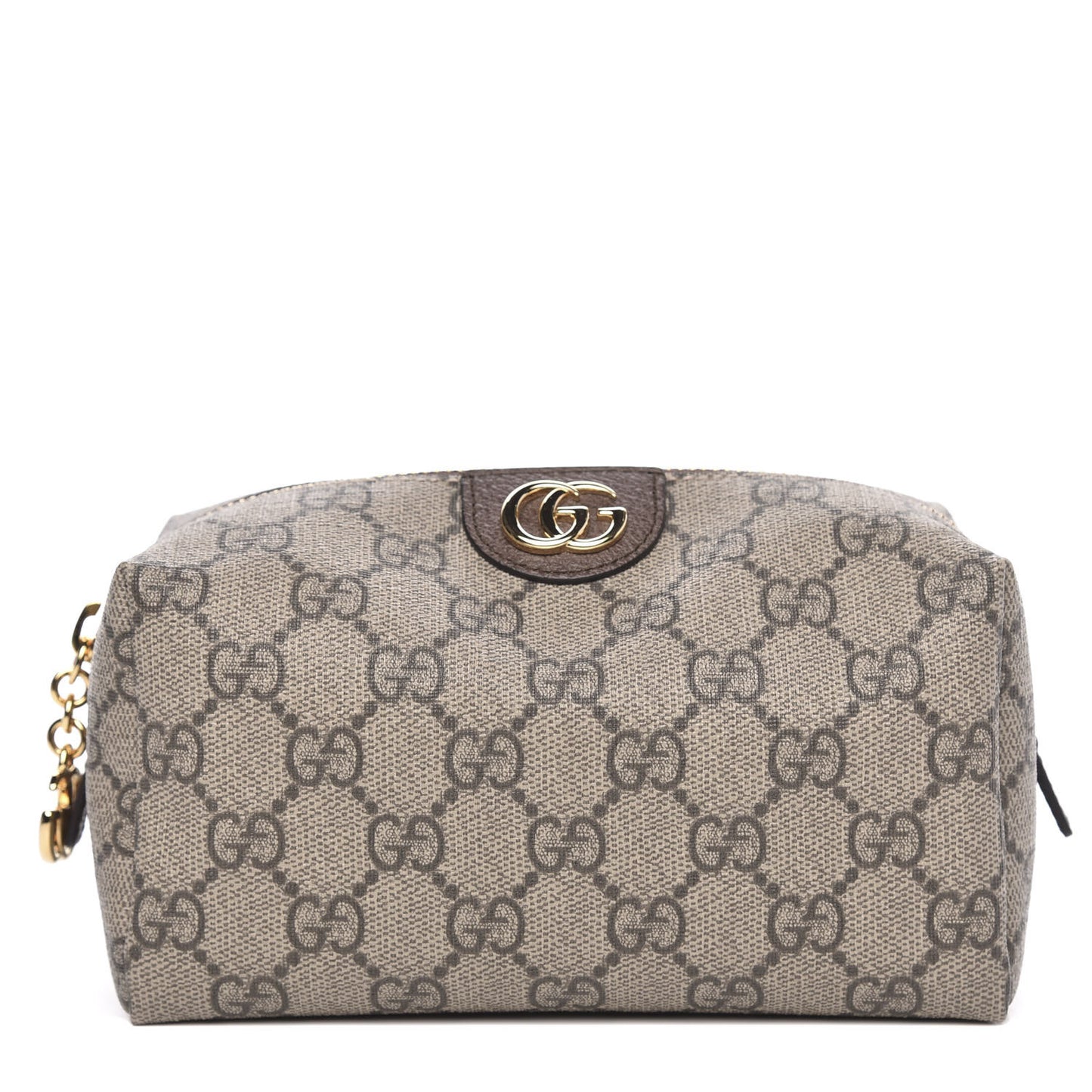 Soft GG Supreme Monogram Calfskin Medium Ophidia Cosmetic Case Beige Ebony New Acero