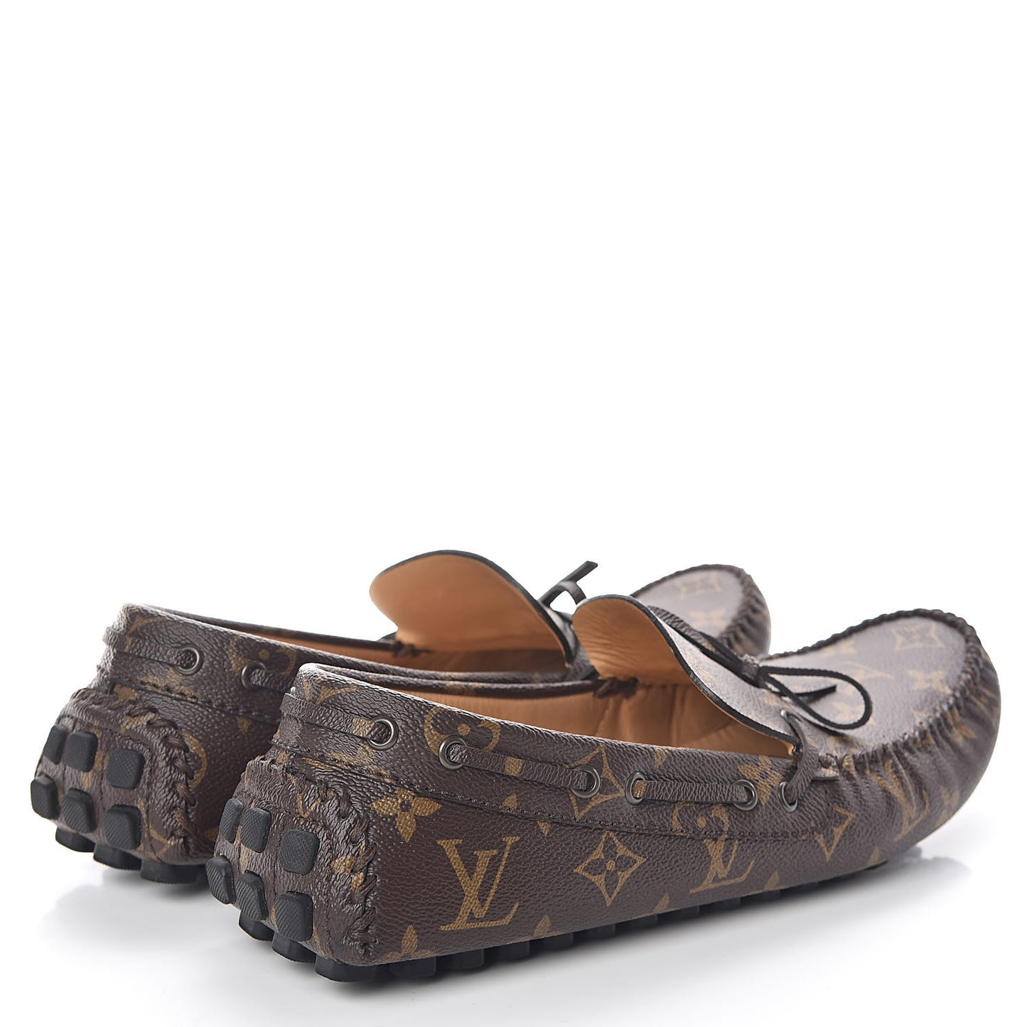 Monogram Mens Arizona Car Shoe Moccasin Loafers 9.5 Macassar