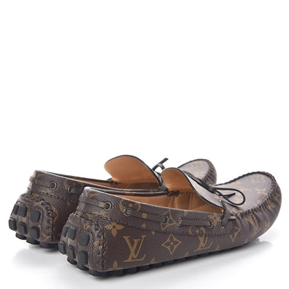 Louis Vuitton Monogram Mens Arizona Car Shoe Moccasin Loafers 9.5 Macassar 4 of 10