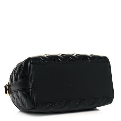 Louis Vuitton Lambskin Embossed Monogram Speedy 22 Bandouliere Black 3 of 8