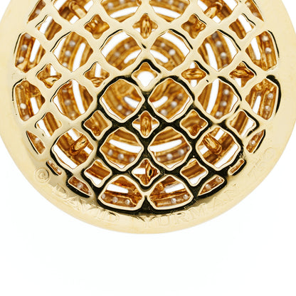 David Yurman 18K Yellow Gold Diamond Labyrinth Disc Enhancer Pendant 4 of 4
