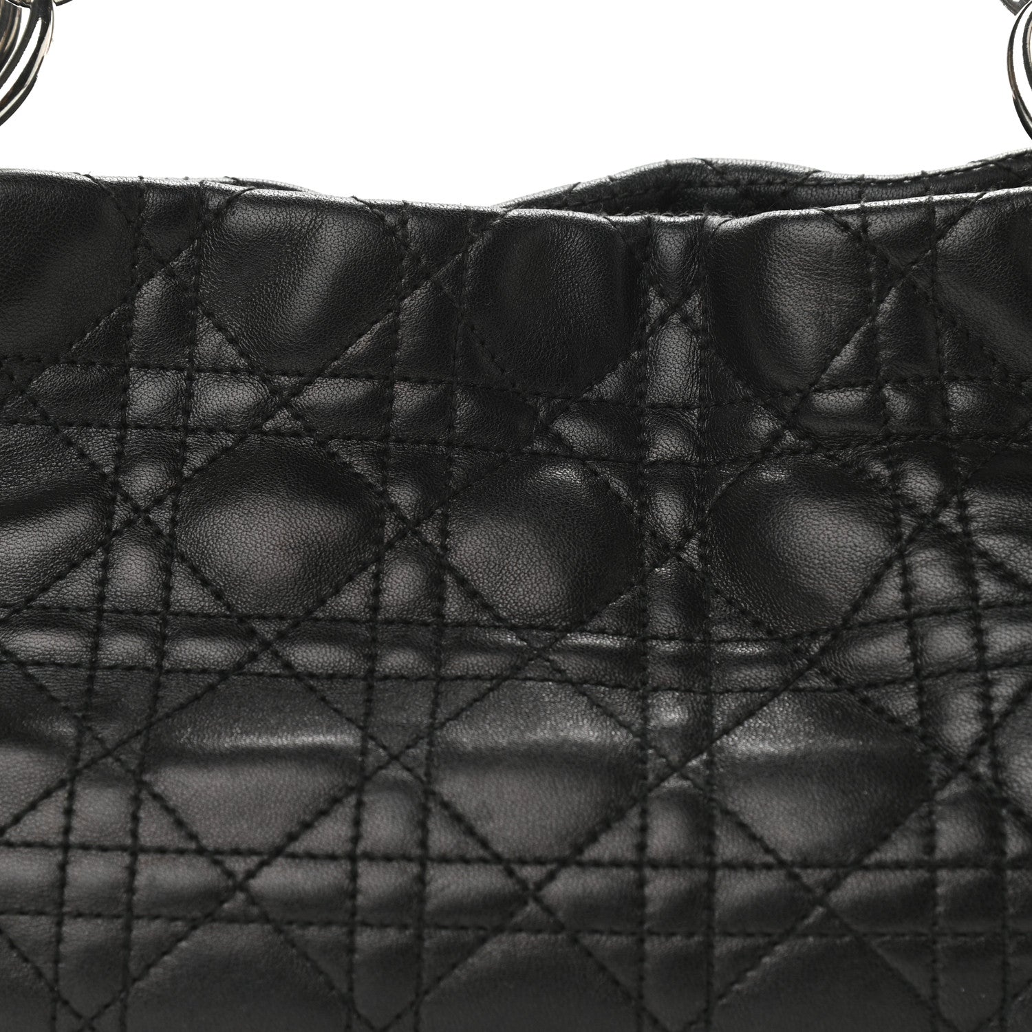 Christian Dior Lambskin Cannage Soft East West Tote Black 8 of 10
