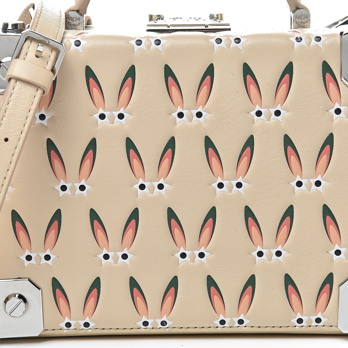Lambskin Star Eyed Bunny Small Berlin Crossbody Natural