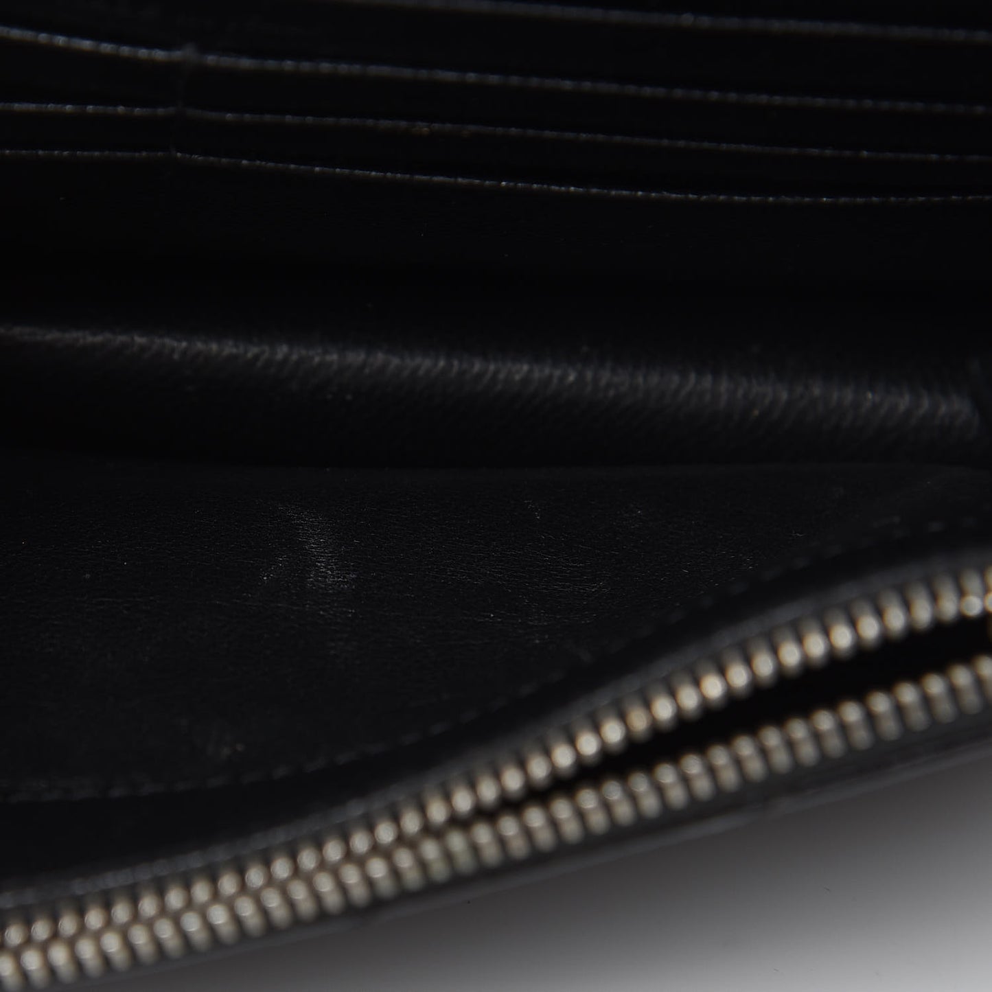 Grain De Poudre Matelasse Chevron Monogram Envelope Chain Wallet Black