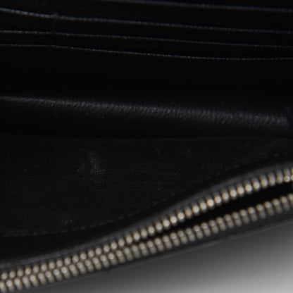 Saint Laurent Grain De Poudre Matelasse Chevron Monogram Envelope Chain Wallet Black 8 of 11