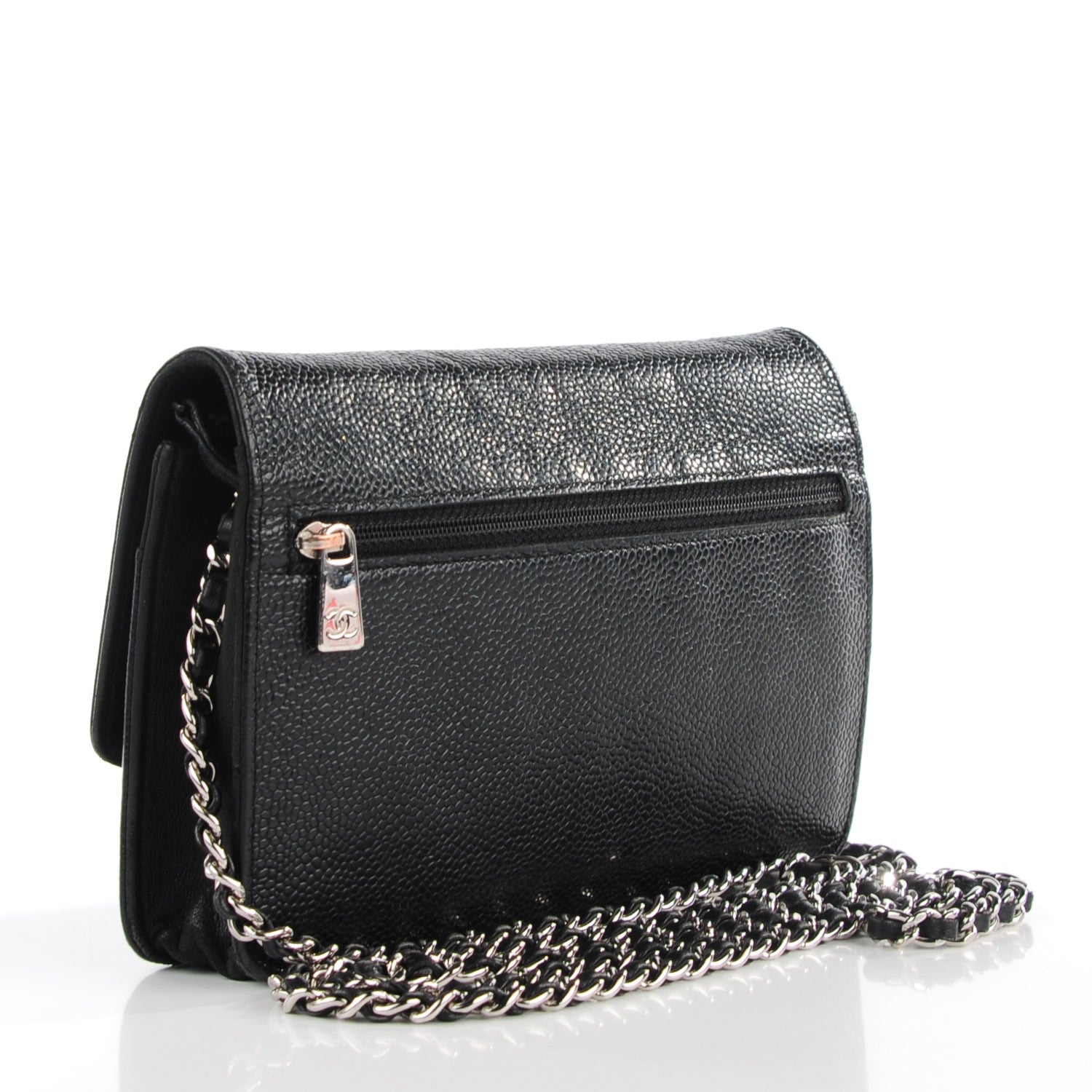 Chanel Caviar Timeless CC Wallet on Chain WOC Black 3 of 9